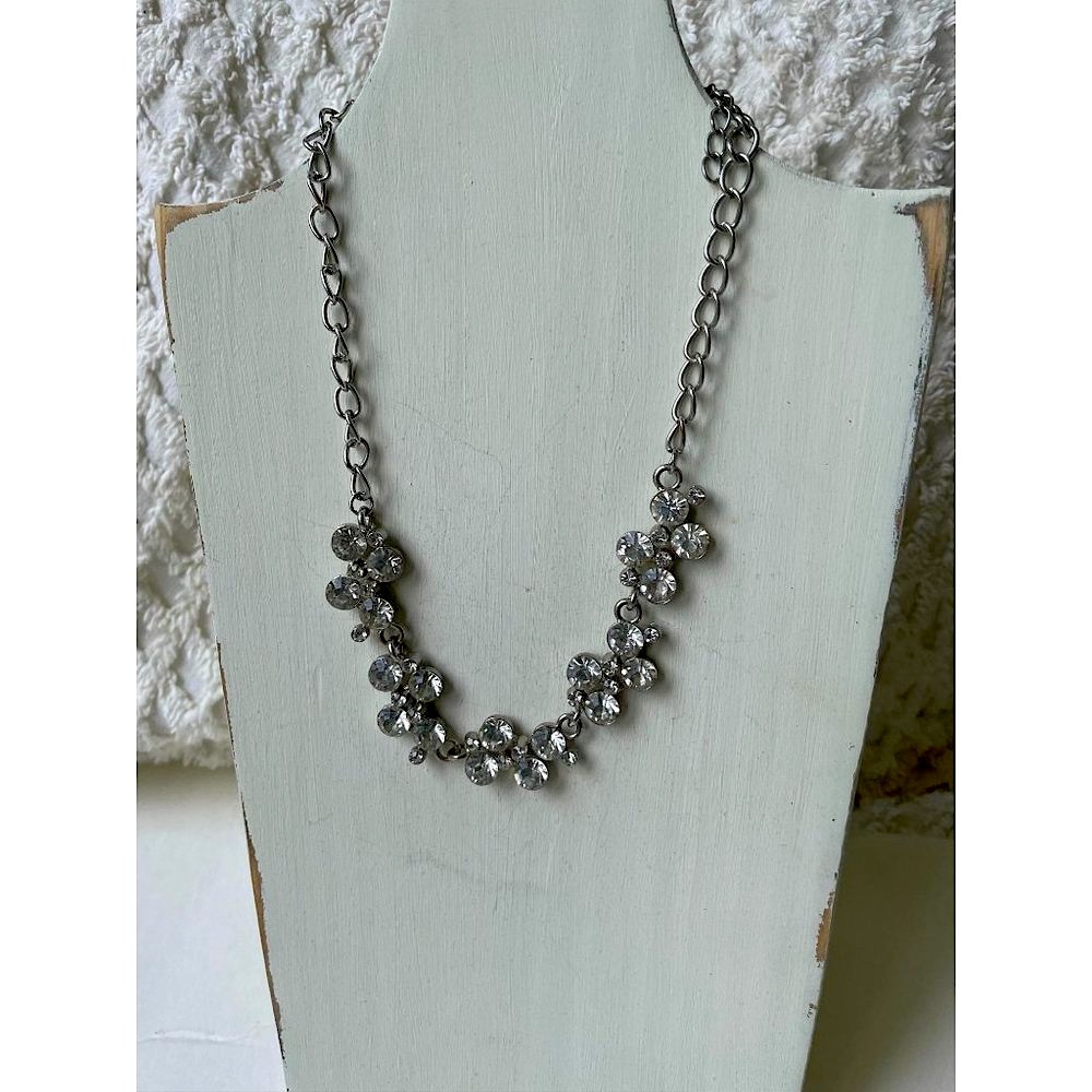 Rhinestone Cluster Choker Necklace Estate Jewelry